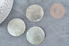 Pendentif rond nacre naturelle blanche 35mm, x5 (G8277)