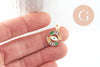 Pendentif rond oeil doré cristal zircon coloré, porte-bonheur contre mauvais oeil création bijoux,18mm, x1 (G5313)