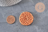 Pendentif rond osier tressé naturel 30-40mm, x2 (G2575)