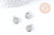 Pendentif rond support cabochon acier 304 inoxydable platine 15mm, x10 (G8940)