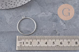 Pendentif rond torsadé laiton platine 27.5mm pour résine, x1 (G11135)
