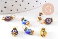 200 Pendentifs Demi-lune Verre Et Or - Charms DIY Pour Bijoux Bracelets Colliers - 7