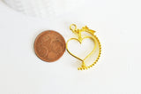 Pendentif rotatif coeur doré pour résine epoxy UV 31mm, pendentif en zamac dore,bijou mobile création bijoux, x1 G3486