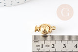 Pendentif rotatif globe terrestre zamac doré 18mm, x2 (G5239)