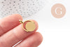 Pendentif rotatif médaille personnalisable 21.5mm, x1 (G10897)