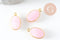 Pendentif scarabée calcedoine rose naturelle argent 925 doré 18K 20mm, x1 (G9440)