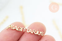 Pendentif signe Sagittaire laiton doré 18k,sans nickel,création bijoux astrologique ,pendentif horoscope,34mm, x1 (G6051)
