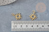 Pendentif soleil acier 201 doré inoxydable PVD 17mm, x1 (G3541)