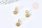 Pendentif soleil laiton doré zircon, pendentif en cristal pour création bijoux porte bonheur pour femme en zircon,10mm, x1 (G4742)