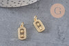 Pendentif soleil oeil protecteur chance en laiton zircon 18K,Pendentif doré porte-bonheur,13.5mm x1 (G4236)