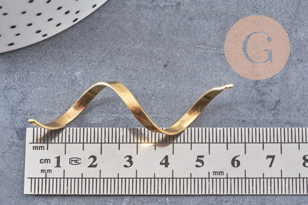 Pendentif spirale laiton brut spirale 55mm, breloques laiton brut sans nickel pour creation pendentif bijoux géométrique, x2 (G4687)