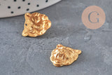 Pendentif tigre relief laiton brut 16m, x1 (G10163)