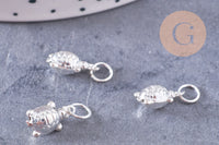 Pendentif tortue argent massif 925 12.5mm, x1 (G10701)