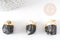 Pendentif tourmaline noire brute laiton doré 26-46mm, x1 (G0157)