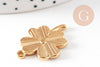 Pendentif trèfle 4 feuilles acier 304 inoxydable doré IP 25.5mm, x1 (G10807)