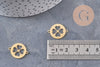 Pendentif trèfle acier 201 inoxydable doré ou platine 19.5mm, x1 (G10975)