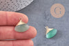 Pendentif triangle aventurine verte facettes,pendentif bijoux, pendentif aventurine pierre Naturelle,20mm, x1, G2997