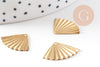 Pendentif triangle éventail plié laiton brut, apprêt doré, sans nickel, Pendentif doré,19mm, x5 (G0115)