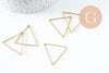Pendentif triangle laiton brut 30mm, pendentif géométriquecréation bijoux, x10 (G2321)
