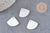 Pendentif triangle nacre blanche naturelle,pendentif quart de cercle nacre,coquillage blanc,création bijou, 23mm, x 5 G4211