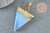 Pendentif triangle opalite blanche laiton doré 33mm, x1 (G5176)