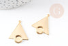 Pendentif triangle support cabochon doré 16K 29mm, x2 (G3434)