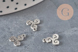 Pendentif triskel acier 304 inoxydable platine 10mm, x1 (G11377)-Breloques et pendentifs-Gingerlily Perles