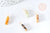 Pendentif tube Jade naturel multicolore support cuivre doré 20~21x5mm, pendentif pierre, x1 (G8396)