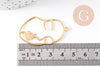 Pendentif visage laiton brut, fournitures pour bijoux, laiton brut ,bijoux moderne,43x26mm, x1, G3183