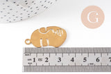 Pendentif visage laiton brut, fournitures pour bijoux, laiton brut,pendentif minimaliste ,bijoux moderne, x1 33.5mm-G1224
