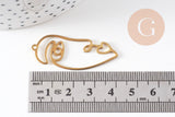 Pendentif visage laiton brut, fournitures pour bijoux, laiton brut,pendentif minimaliste ,bijoux moderne, x1,41x15mm,G3243