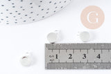 Pendentifs Supports cabochons ronds acier 201 inoxydable platine 11mm, x5 (G9044)