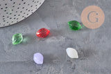 Pendentifs citrons fruits en verre 14mm, x5 (G11320)