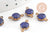 Pendentifs doré Fleur émail bleu paillettes pour création bijoux,9mm, x10 G4303