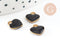 Pendentifs doré cœur émail noir, pendentif coeur, laiton brut, pendentif amour,10mm, x10 G3571