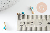 Pendentifs doré goutte émail blanc, mauvais oeil, laiton doré, pendentif chance,création bijoux,9mm, x10 G3330