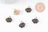 Pendentifs doré nuage émail noir zamac doré, pendentif coeur,, pendentif meteo,10mm, x5 G3362