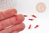 Pendentifs doré piment émail rouge 15mm,breloque laiton doré, pendentif coloré,création bijoux, x10 G2962