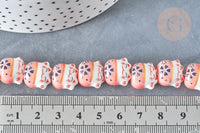 Perle Chat chanceux porcelaine rose 14mm, perle céramique, fabrication bijoux animal, perle chance chat, x5 (G7998)