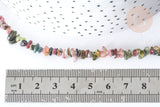 Perle Chips tourmaline naturelle couleur mixte 3~5mm,perle pierre naturelle ,x1 le fil de 40cm (G7888)