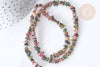 Perle Chips tourmaline naturelle couleur mixte 3~5mm, x1 fil de 80cm (G7888)