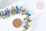Perle Goutte hématite de synthèse 13x6mm, x1 fil de 41cm (G7405)