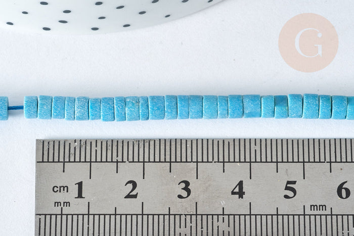 Perle Heishi turquoise naturelle, bijou en pierre naturelle, turquoise naturelle, perle en pierre, fil de 46cm x1 (G7267)
