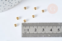 Perle Intercalaire donut acier 304 doré lisse 4x2mm, x10 (G8480)