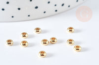 Perle Intercalaire donut acier 304 doré lisse 4x2mm, x10 (G8480)