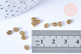 Perle Intercalaire grain de café laiton brut 4mm, fournitures bijoux création bijoux, x 5 G6536