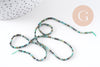 Perle Jaspe turquoise africaine naturelle 2mm,x1 fil de 39cm (G1541)