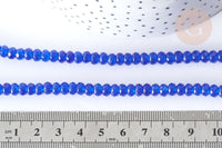 Perle Rondelle Jade de Malaisie teinté facettée bleu roi 6x4mm, création bijoux pierre, le fil de 37.5cm (G7872)