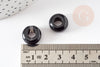 Perle Rondelle donut agate naturelle noire 14mm,rondelle pierre pour création bijoux x2 (G9209)