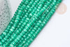 Perle Rondelle jade teinté facettée vert foncé 6x4mm, pierre, le fil de 39cm( G7887)